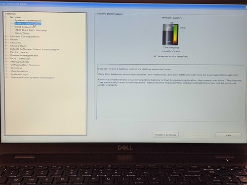 Dell Precision 3540 15 HD I5-8365U 1TB SSD 16GB W10P AMD Radeon WX 2100 *READ* - Bild 8 von 12