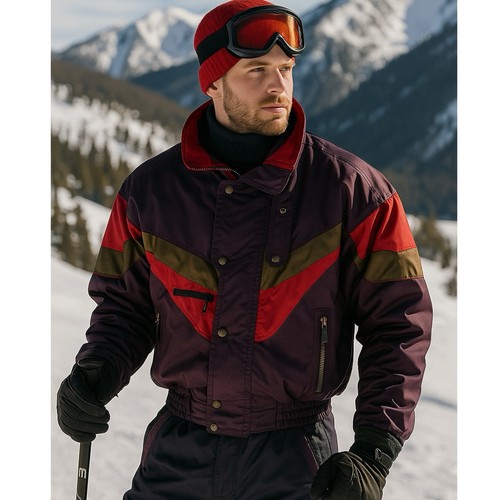 Vintage Spyder Thinsulate Insulation Purple Graphic Gorpcore Retro Skijacke M - Bild 1 von 24