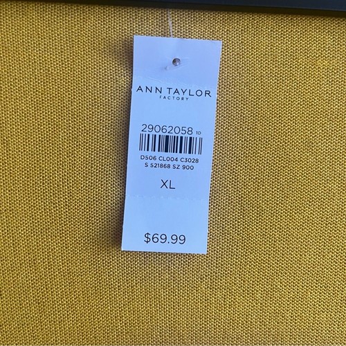Ann Taylor NEW Open Front Cardigan Lagenlook Bright Marigold Yellow Size XL - Picture 4 of 10