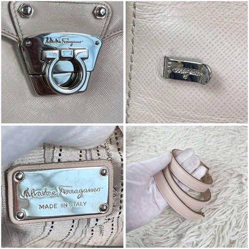 Borsa a tracolla Ferragamo Gancini 2 vie patta saffiano - Foto 9 di 9