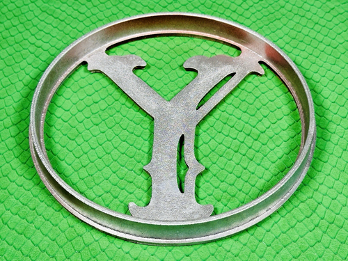 Vtg MCM 60's Aluminum Screen Storm Door 6" Letter Monogram Emblem "Y" Initial - Picture 3 of 3