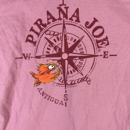 Pirana Joe Shirt Herren Meidum Pink Grafik Tee Kurzarm Baumwolle Neu mit Etikett - Bild 15 von 15