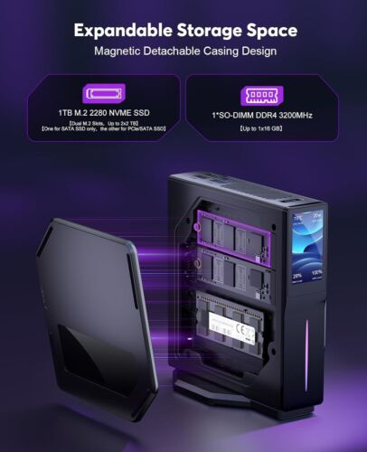 ACEMAGIC Mini PC Windows 11 Pro Intel N100 16GB DDR4 RAM+1TB SSD 2.4G/5G WIFI - Bild 3 von 16