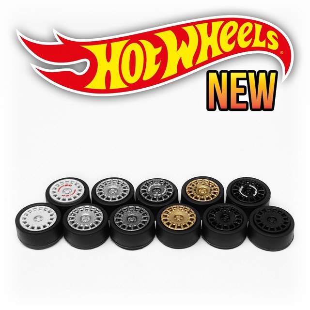 Hot Wheels OZ RALLY v2 15 SPOKE Real Riders Wheels Rims Tires Set for 1/64 Scale Hot Wheels OZ RALLY v2 15 SPOKE Real Riders Wheels Rims Tires Set for 1/64 Scale