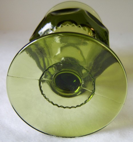 Kings Crown Thumbprint Green 6 oz Stemmed Juice Glasses 1974 (Lot of 4) - Picture 8 of 8