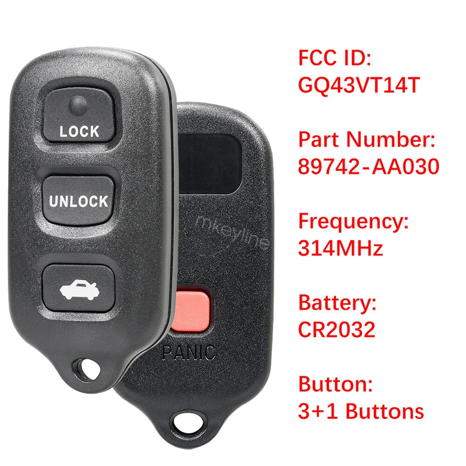 Para 2003 -2008 Toyota Matrix Pontiac Vibe controle remoto chaveiro de entrada sem chave GQ43VT14T - Imagem 2 de 4