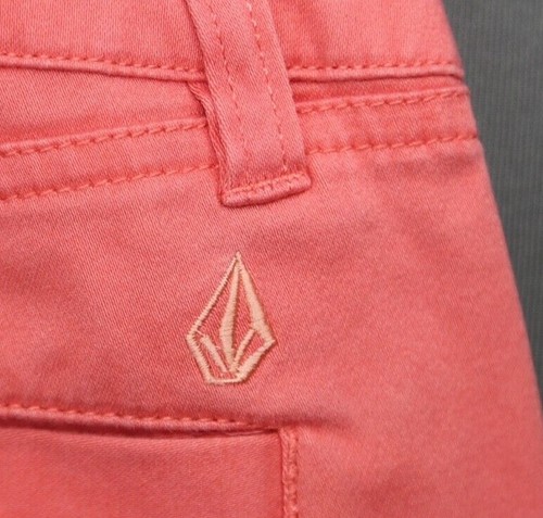Women's Volcom Corpo Class Chino Shorts Salmon Stretch Size 1 (Waist 28) - Picture 7 of 7