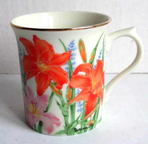 Lenox Fine Porcelain Day Lily Mug Flower Blossom Collection - Suzanne Clee 1995