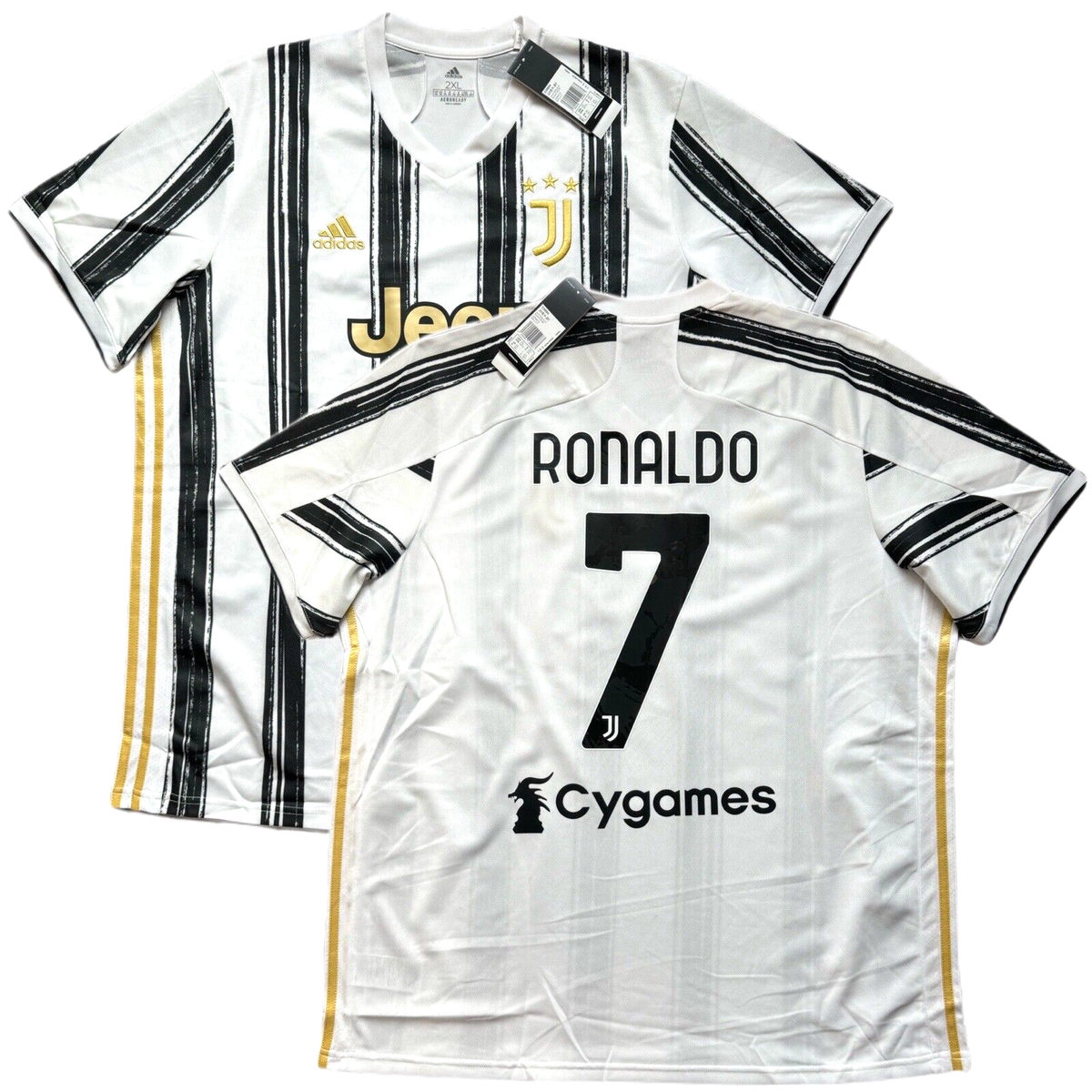 adidas ユベントス 20/21 ホームユニ #7 Ronaldo 2020/21 Juventus Home Jersey #7 Ronaldo 2XL Adidas Cygames