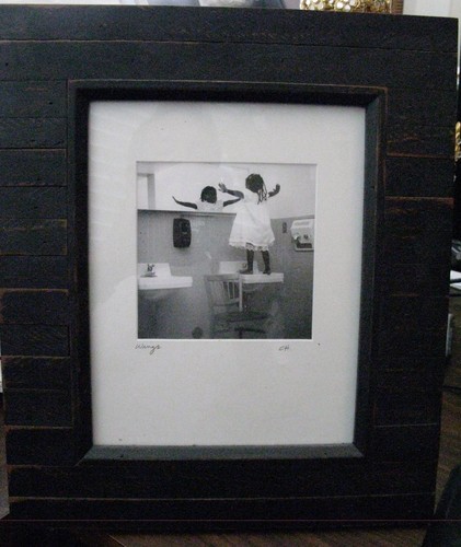 FRAMED PHOTO OF GIRL. TITLED WINGS - Picture 1 of 2
