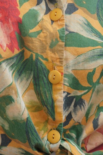 Vintage 80s Cropped Floral Print Waist Tie Blouse Shirt Top By Michele Lesley - Bild 7 von 10