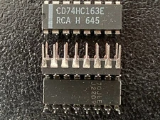 RCA CD74HC163E HIGH SPEED CMOS SYNCHRONOUS PRESETTABLE 4-BIT BINARY COUNTERS