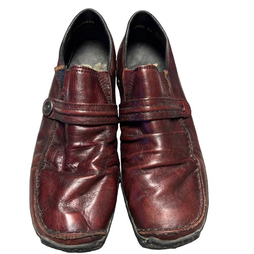 Zapatos cómodos mocasín Rieker antiestrés rojo/marrón de cuero para mujer 38 EE. UU. talla 7 - Imagen 5 de 14