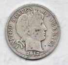 1912 D Barber Dime in GOOD + condition stk 93.0 ~ FULL RIM ON BOTH SIDES .