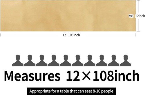 Seamless Light Gold Satin Table Runners - 15-Pack, 12 x 108 Inches for Banquets - Picture 6 of 9