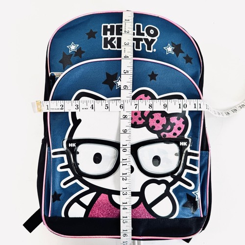 Hello Kitty Star SANRIO FAB Starpoint Bow Glasses Backpack Navy Pink Pockets - Imagen 6 de 16