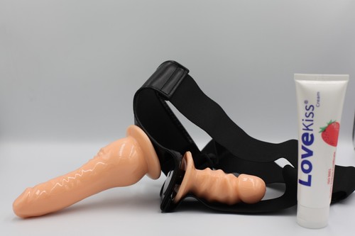 Strap-On Double Ended Dildo With Harness Dildo 7 Inch & 5Inch Sex Toy For Couple - Picture 6 of 7