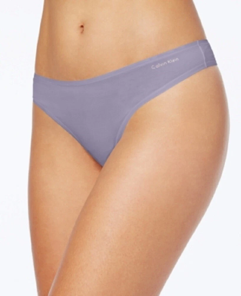 Calvin Klein Women's Cotton Form Thong Panty Underwear, Blue Granite, Small  S