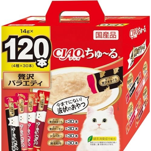 INABA CIAO Churu Cat Snacks Cat Food Assortment Set 120 in total Japan F/S - Picture 1 of 24