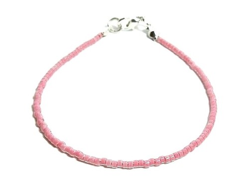 Modern Rose Pink Dainty Seed Bead Stacker Bracelet / Boho Anklet / Necklace - Picture 3 of 10