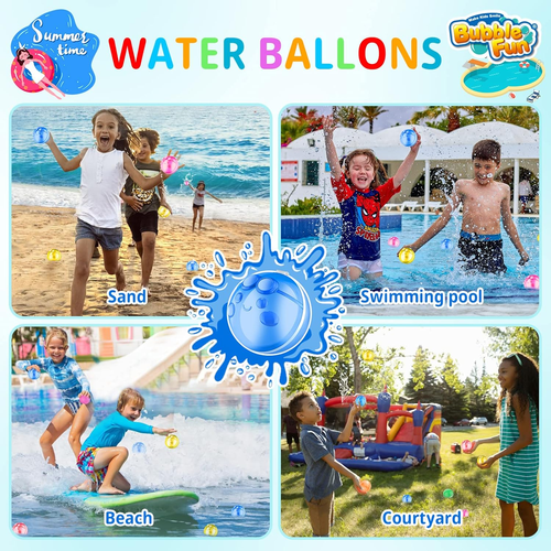 12 Pezzi Palloncini Acqua Riutilizzabili, Palloncino Acqua Ricaricabile Rapida per Bambini e Adulti, - Foto 5 di 12