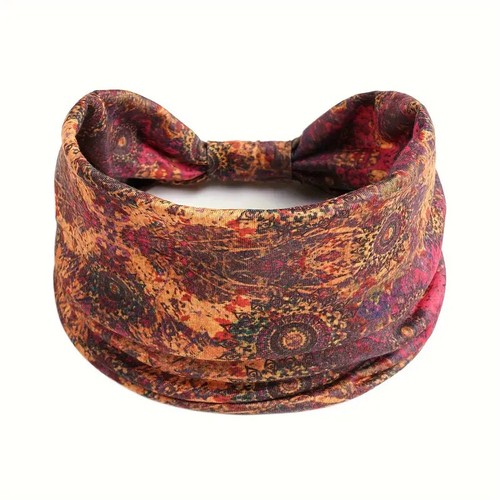 Boho Style Bandana breit geknüpftes Stirnband Haarband grün blau gemustert 1021 - Bild 6 von 12