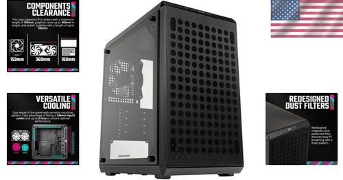 Q300L V2 Black Mini-Tower: Tempered Glass, Max 159mm CPU Cooler, 20GB/s USB - Picture 2 of 15