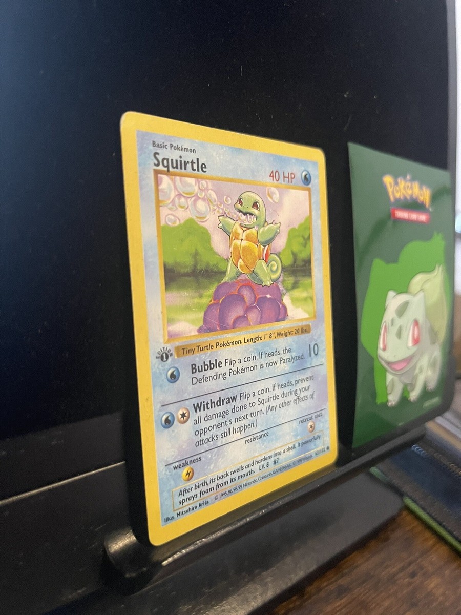 英語版初期　Squirtle 1st Edition shadowless 1999 Pokemon, Base Set Shadowless, #63/102 Squirtle, 1st