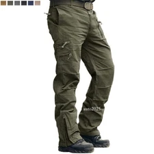 Men's Casual Cargo Pants Military Army Combat Trousers Outdoor Tactical Hiking