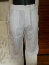 Pantalon court pantacourt coton taille elastique BLANC DU NIL T.1 36/38 19PE13