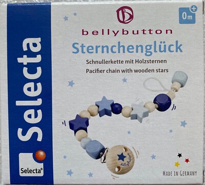Selecta Bellybutton Star Luck Pacifier Chain Toddler Wooden Toy 64014