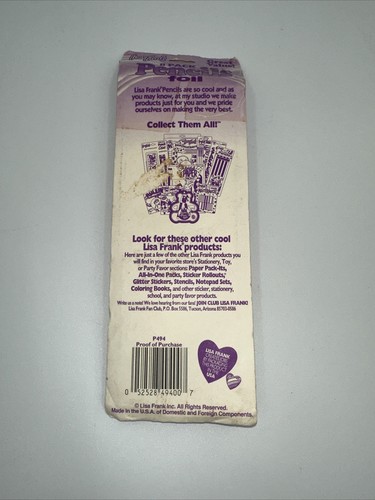 VINTAGE 90s New Old Stock Lisa Frank 7 Pack Pencils Foil SHINY Opened T88 - Bild 5 von 7