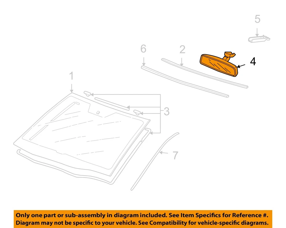 Used Front Center Interior Rear View Mirror fits: 2010 Acura Rdx automatic dimmi - Imagem 3 de 4