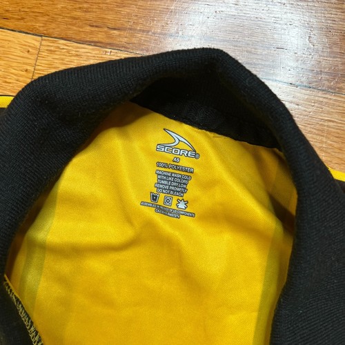 Fußball Schiedsrichter gestreiftes Shirt gelb Kurzarm Polo leicht Größe S - Bild 5 von 7