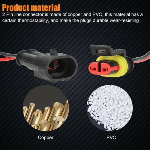 2Pin Way Car Waterproof Male Female Electrical Wire Cable Connector 20AWG(5 Kit) - Picture 8 of 10
