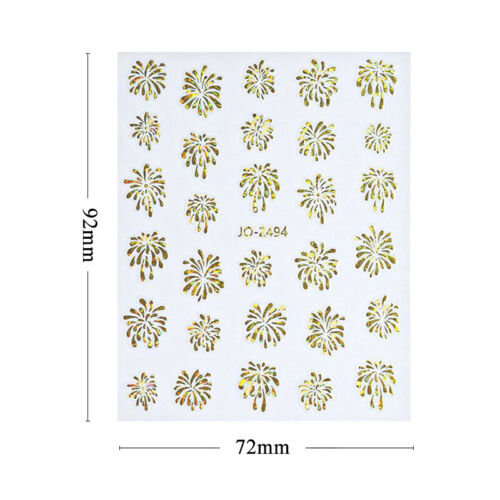 3D Blooming Fireworks Nail Art Sticker New Year French Manicure Decal Decoration - Picture 22 of 35