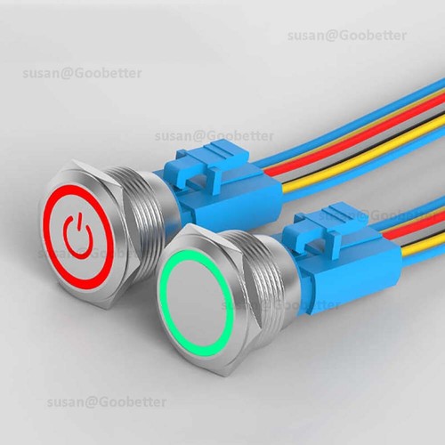 Interruttore a pulsante in metallo 24V 220V LED illuminato 22/25/28/30 mm interruttore a pulsante - Foto 6 di 23