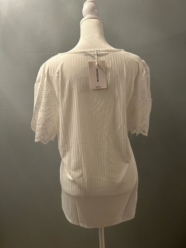 Camicia da donna Bloomchic, top taglia 12 L bianco elegante peso lt casual nuova con etichette donna - Foto 2 di 8