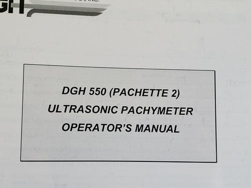 DGH Ultraschall Pachymeter Pachette 2 BEDIENUNGSANLEITUNG - Bild 2 von 8