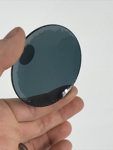 2 Lenti Polarizzate Vintage Fotocromatiche Coppia Tonde Blu PPS 70mm Vetro Non Tagliato - Foto 7 di 8