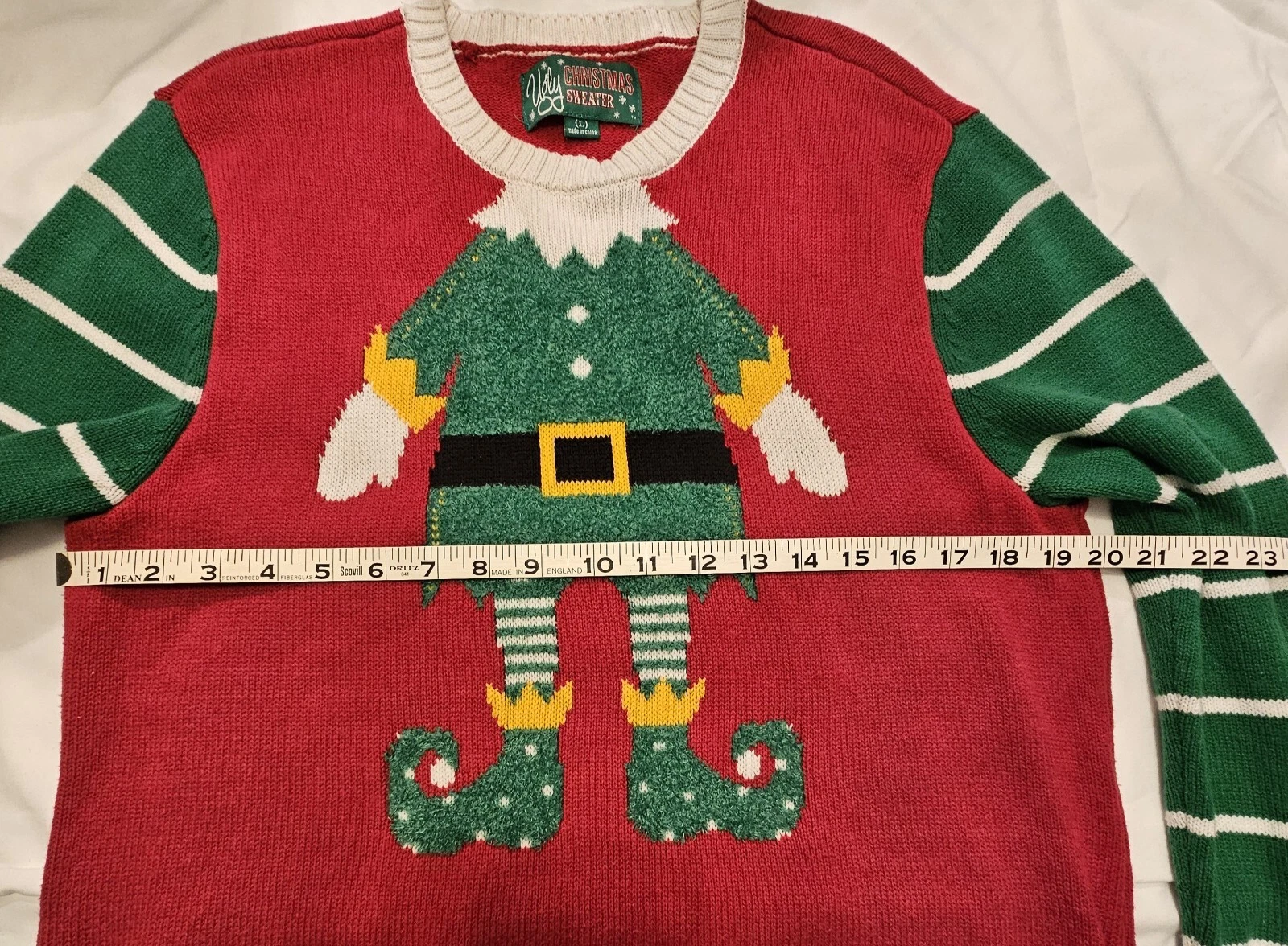 Ugly Christmas Sweater Size L Unisex Adults Whimsical Elf