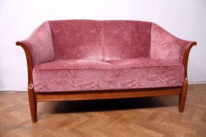 Retro Gemutliche 2sitzer Couch Sofa 2sitzersofa Alt Rosa Massiv Holz Polstermob Ebay
