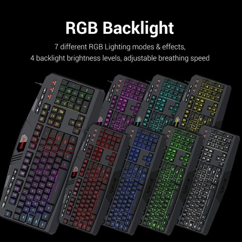 Redragon S101 Gaming Keyboard, M601 Mouse, RGB Backlit Gaming Keyboard, Program - Picture 4 of 6
