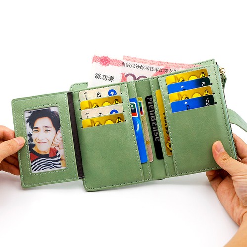 Luxury Women Leather Small Wallet Short Coin Zipper Purse ID Card Holder Handbag - Picture 8 of 18