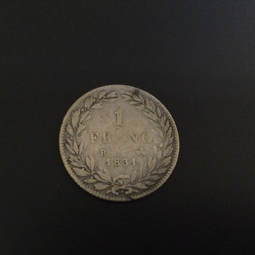 1831B Rare 1 franc Louis-Philippe, tête nue Rouen TB - Picture 2 of 2