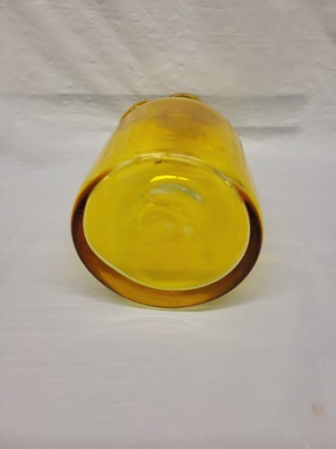 Blenko Style glass bottle Vase 7 inch yellow # 4424 - Picture 7 of 24