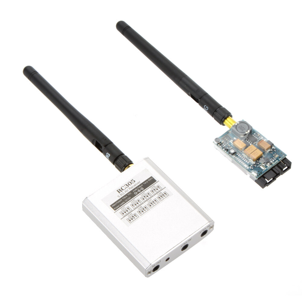 200mW 5.8G FPV AV Video Audio Sender Transmitter TX 2.0 KM 5.8GHz RX Receiver