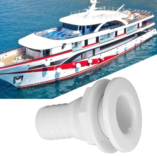 ❥White 1‑1/2in Thru Hull Fitting Straight ABS Hose Connector Accessory For Boats - Picture 8 of 12