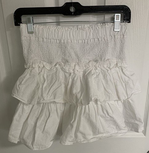 Janie and Jack The Hailey White Smocked Skirt Sz 14 Seersucker 100045650 Tier - Picture 2 of 5