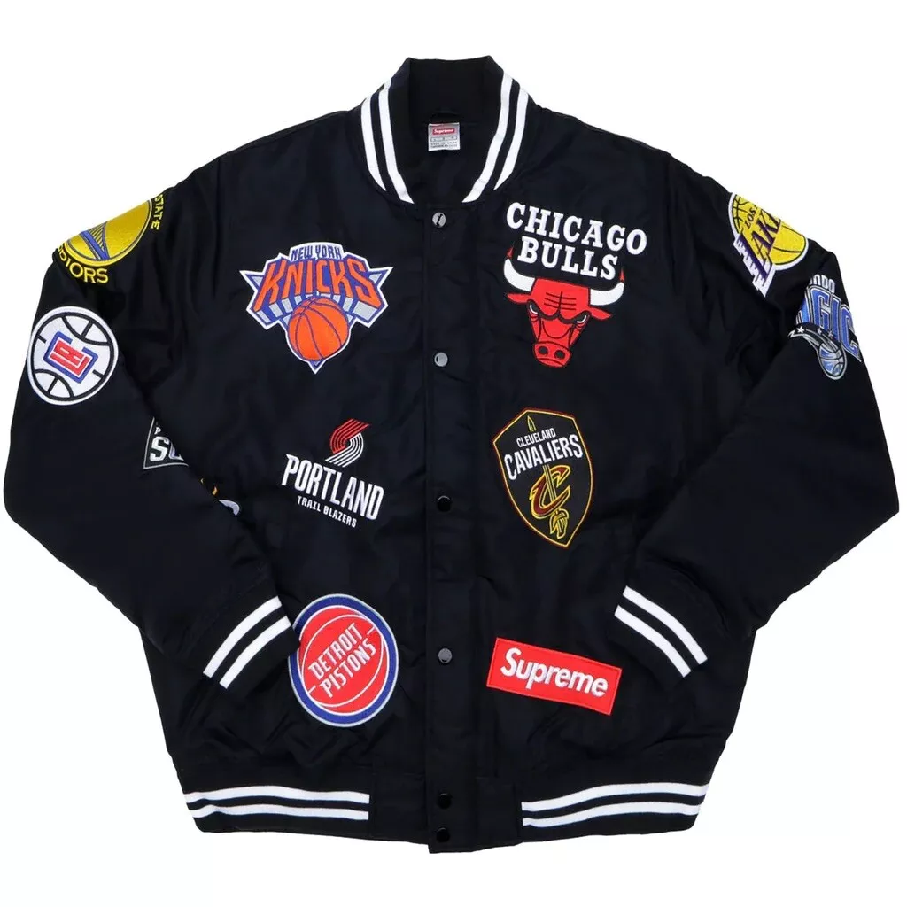 Veste d'échauffement Supreme Nike NBA Teams noire NEUVE TAILLE GRANDE